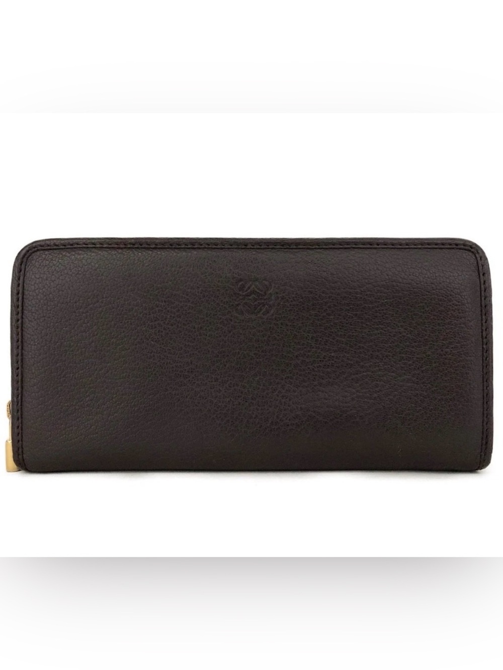✨🛍️ Loewe Dark Brown Leather Anagram Zip Around Wallet